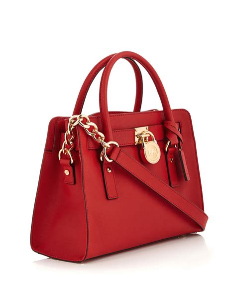 michael kors red satchel|Michael Kors opened satchel purse.